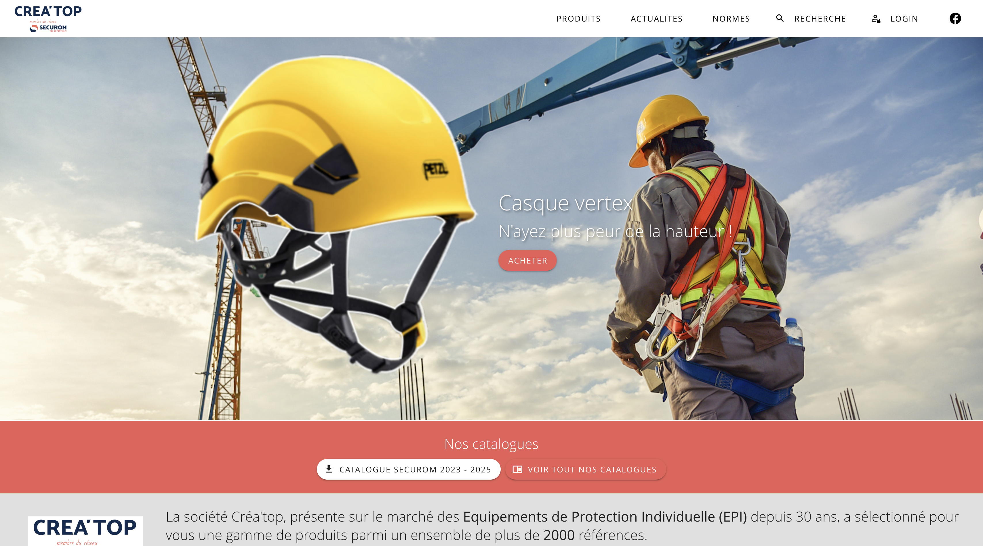 Page d'accueil du site creatop.fr